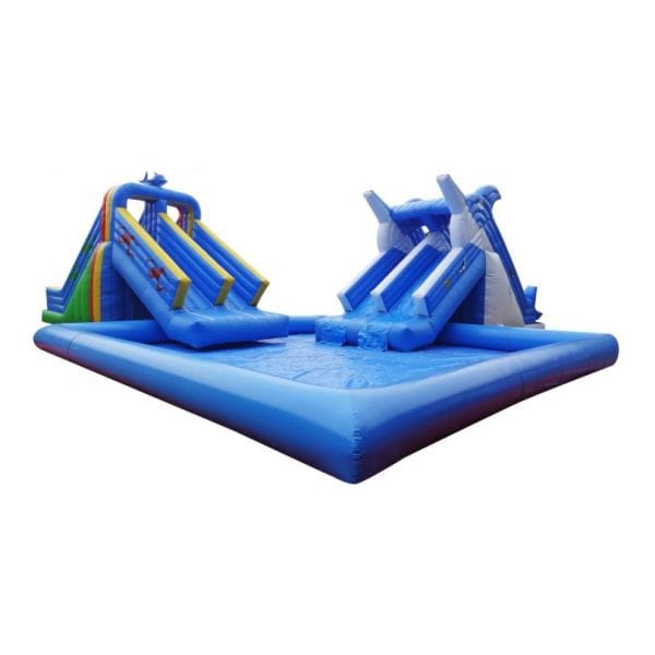 Bouncy Castle Swimming Pool with Slide - Indoor & Outdoor - Pool: 8×8×0.65 m, Slide: 10×4×5 m - Image 2