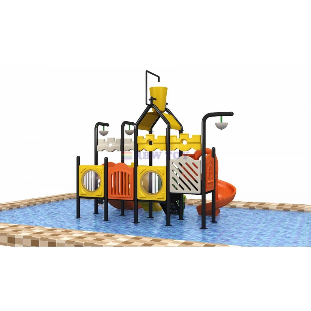 Outdoor Water Playground with 4 Slides – Ideal for Active Kids | Size: 440x320x400 cm