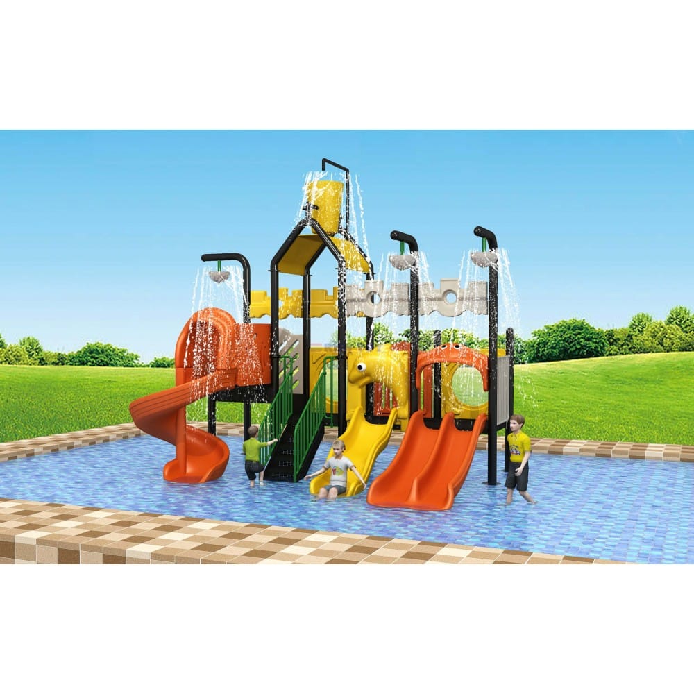 Outdoor Water Playground with 4 Slides – Ideal for Active Kids | Size: 440x320x400 cm - Image 2