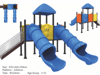 Outdoor Water Playground with 2 Slides – Perfect for Toddlers and Kids | Size: 470x410x350 cm