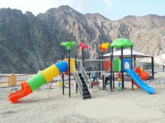 Big Outdoor Playground Set – 3 Slides & 3 Swings – Heavy Duty Design – Size 830x660x330 cm