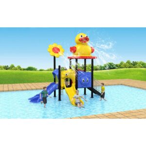 OUTDOOR WATER PLAYGROUND FOR KIDS WITH 4 SLIDES. SIZE ; 500X300X380CM