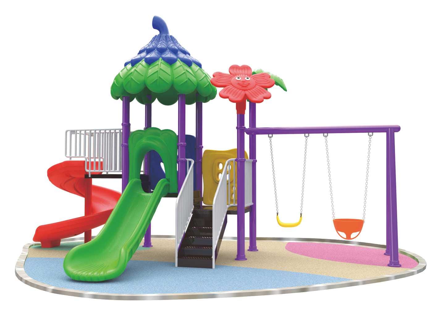 Outdoor Heavy Duty Playground Set for Kids – 2 Slides & 2 Swings – Size: 630x500x370 cm - Image 2