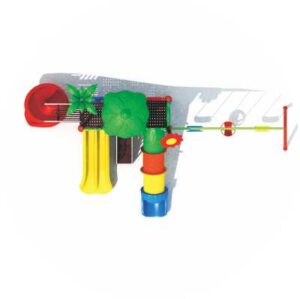 OUTDOOR PLAYGROUND TOY FOR KIDS, 4 SLIDES AND 3 SWINGS, PLAY SET SIZE; 620X400X330CM