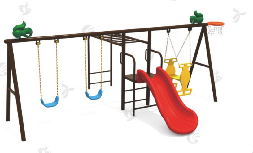 Outdoor kids  swing and slide  with  monkey bar  size ; 600*407*236 CM