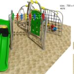 Outdoor – Double Slide Climbing Playground – size: 730 x 420 x 240 cm-