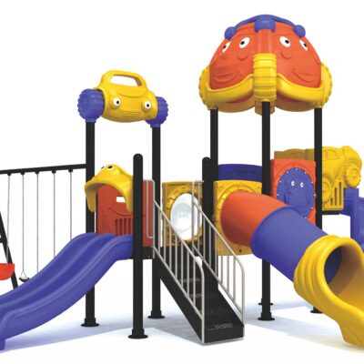 Heavy duty out door playground  with 4 slide with 3 swing size;730x700x400cm