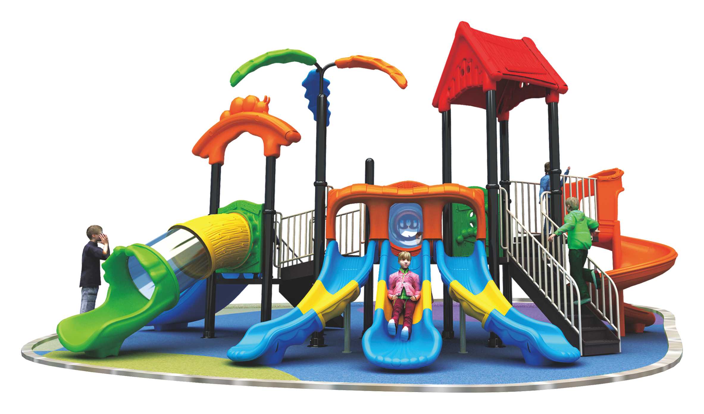 Big heavy duty out door playground  with 7 slide   with out swing  size;880x500x420cm