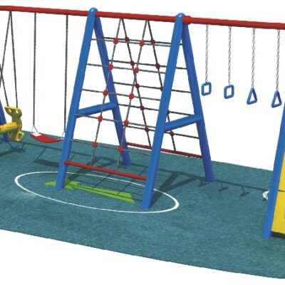 Outdoor Swing Series With Premium Metal, 4 In1 Swing, Slide, Hanging And Climbers For Kids  670×270×200cm
