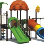 Heavy duty playground toy with swing and slide  size;  855x450x425cm