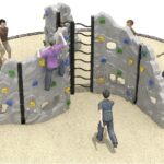 Direct Plastic Outdoor Climbing Walls Net Holds Jungle Gym Structure for Adult Kids, size: 480x460x230 cm