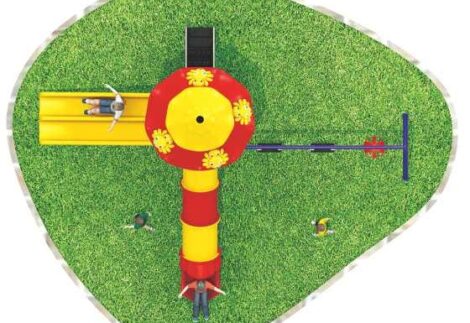 Outdoor Heavy Duty Playground Set for Kids – 3 Slides & 3 Swings – Size: 680x550x400 cm