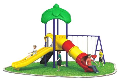 Outdoor Heavy Duty Playground Set for Kids – 3 Slides & 3 Swings – Size: 680x550x400 cm