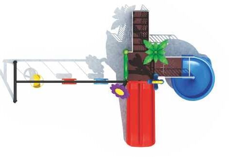 Outdoor Heavy Duty Playground Set for Kids – 3 Slides & 3 Swings – Size: 570x450x330 cm