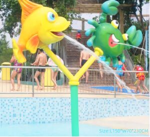 OUTDOOR WATER PLAYGROUND FOR KIDS SIZE ; 150X70X230CM