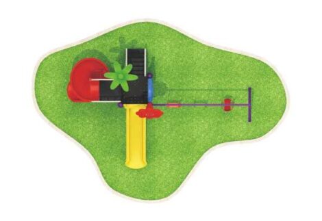 Outdoor Playground Toy – 3 Swings & 2 Slides – Garden Play Set – Size 530x350x300 cm