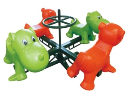Indoor & Outdoor Merry-Go-Round Ride with 4 Seaters – Rotary Toy – Size: 175×90 cm