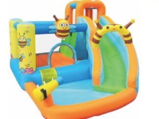 Inflatable Play Center with Water Slide - Kiddie Pool for Garden - Size: 355×300×205 cm