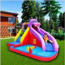 Inflatable Play Center with Water Slide - Kiddie Pool for Garden- Size: 400×300×264 cm