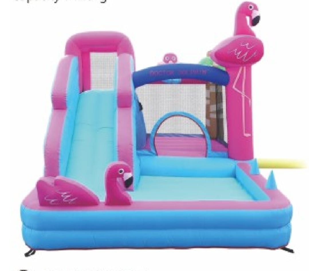Inflatable Play Center with Water Slide - Kiddie Pool for Garden - Size: 315×270×235 cm