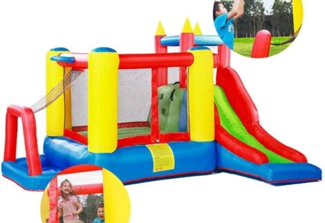 Inflatable Play Center with Water Slide - Kiddie Pool for Garden - Size: 340×280×210 cm