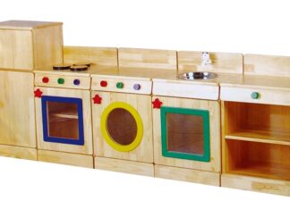 Wooden Kitchen Playset for Kids - 200×31×80 cm