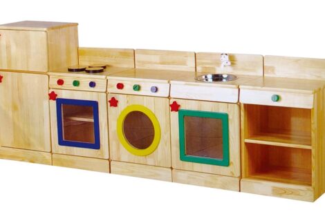 Wooden Kitchen Playset for Kids - 200×31×80 cm