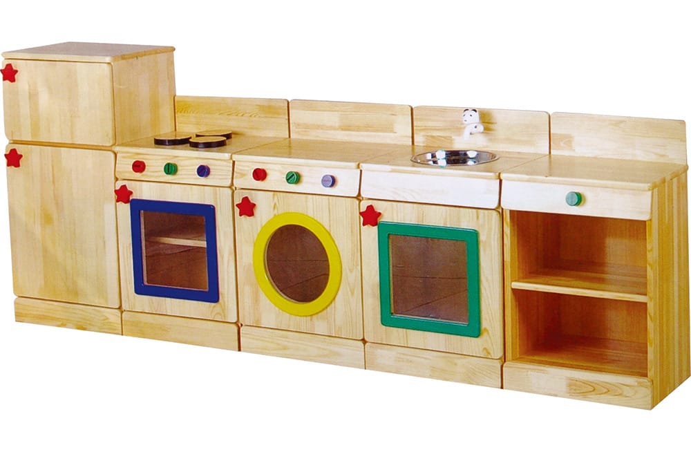 Wooden Kitchen Playset for Kids - 200×31×80 cm