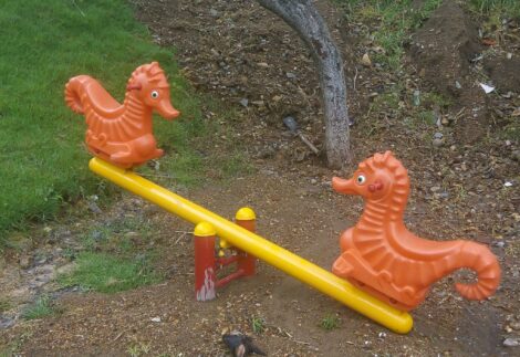 Outdoor Playground Spring Seesaw – 2 Seaters – For Kids & Adults – Size: 231×56×108 cm