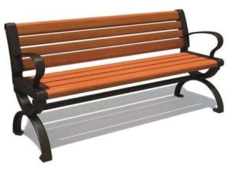 Outdoor Garden Wooden Bench with handel. Aluminum big heavy. Size; 150x50x75 cm