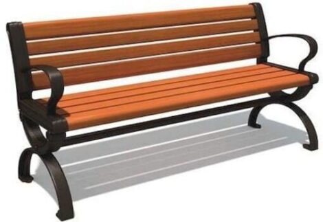 Outdoor Garden Wooden Bench with handel. Aluminum big heavy. Size; 150x50x75 cm