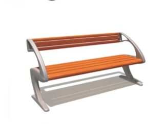 Wooden outdoor park bench with wood plastic composite slats and a durable metal frame. Size; L120/150cm