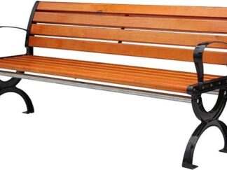 Garden Bench Wooden Seater Outdoor Furniture Seating Wood Slats Iron Legs Park Patio Seat with handel. Size;150x60x78 CM