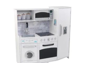 Wooden Kitchen (White) with Light & Sound - 94×28×102 cm