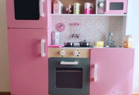 Wooden Kitchen Playset for Kids - 80×25×83 cm