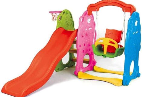 Indoor Slide & Swing Set – Size: 185x162.5x125 cm