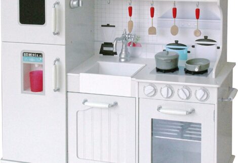 Wooden Kitchen Playset for Kids - 65×30×97 cm