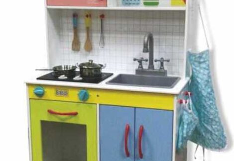 Wooden Kitchen Playset for Kids - 60×30×100 cm