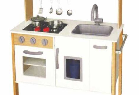 Wooden Kitchen Playset for Kids - 72×30×90 cm