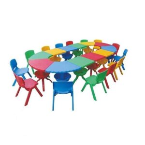 INDOOR COLORED NURSERY SCHOOL FURNITURE PLASTIC TABLES SIZE ; 300X42X50CM