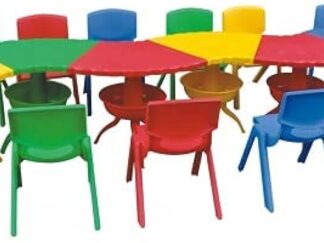 Indoor Colored Nursery School Furniture Plastic Tables - size;126x49x50cm