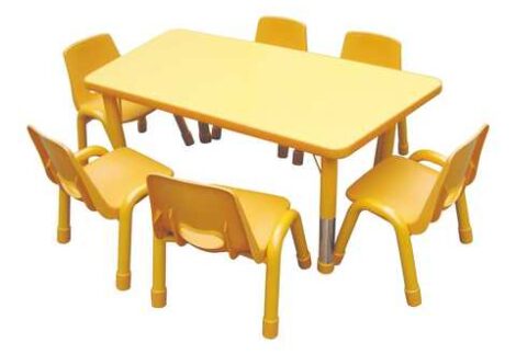 Kindergarten Kids Eating Desk Children's wooden rectangle Table. size ; 120x60x37-62cm