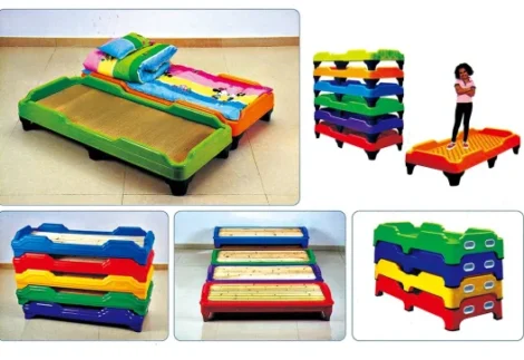 kids plastic beds preschool nursery stackable sleeping beds single kids bed.