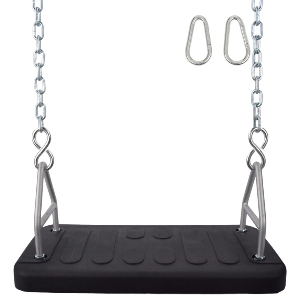 Swing Seat with Chain Hook – 1 Set – Heavy-Duty Outdoor Swing Accessory (Size: 44.5×18×2.8 cm)