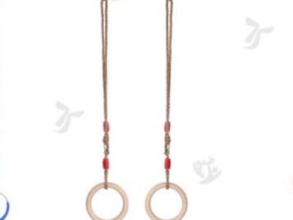 Wooden Gymnastic Rings Swing – Outdoor/Indoor Fitness Toy Ring Diameter: 19 cm