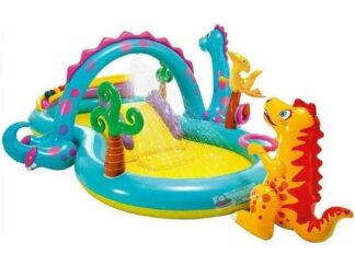 Inflatable Play Center with Water Slide - Kiddie Pool for Garden & Backyard (Ages 2+) - Size: 3.02×2.29×1.12 m