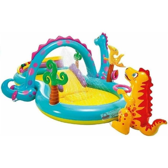 Inflatable Play Center with Water Slide - Kiddie Pool for Garden & Backyard (Ages 2+) - Size: 3.02×2.29×1.12 m