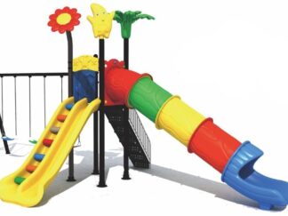Outdoor Playground Toy – 3 Swings, 2 Slides & Climbing Set – Play Zone – Size 735x405x270 cm