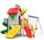 OUTDOOR PLAYGROUND TOY FOR KIDS WITH 3 SLIDES AND 3 SWINGS SIZE ; 580X500X280CM