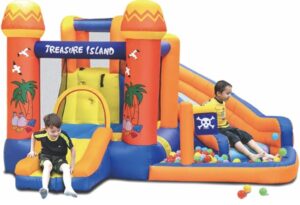 Inflatable Air Bouncer Treasure Island with Pool - Weight Capacity: 200 kg - Size: 340×330×195 cm